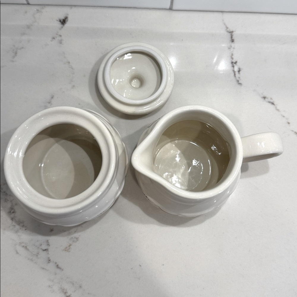LONGABERGER POTTERY | Sugar & Creamer Set | Woven Traditions Heritage Green - Picture 3 of 8
